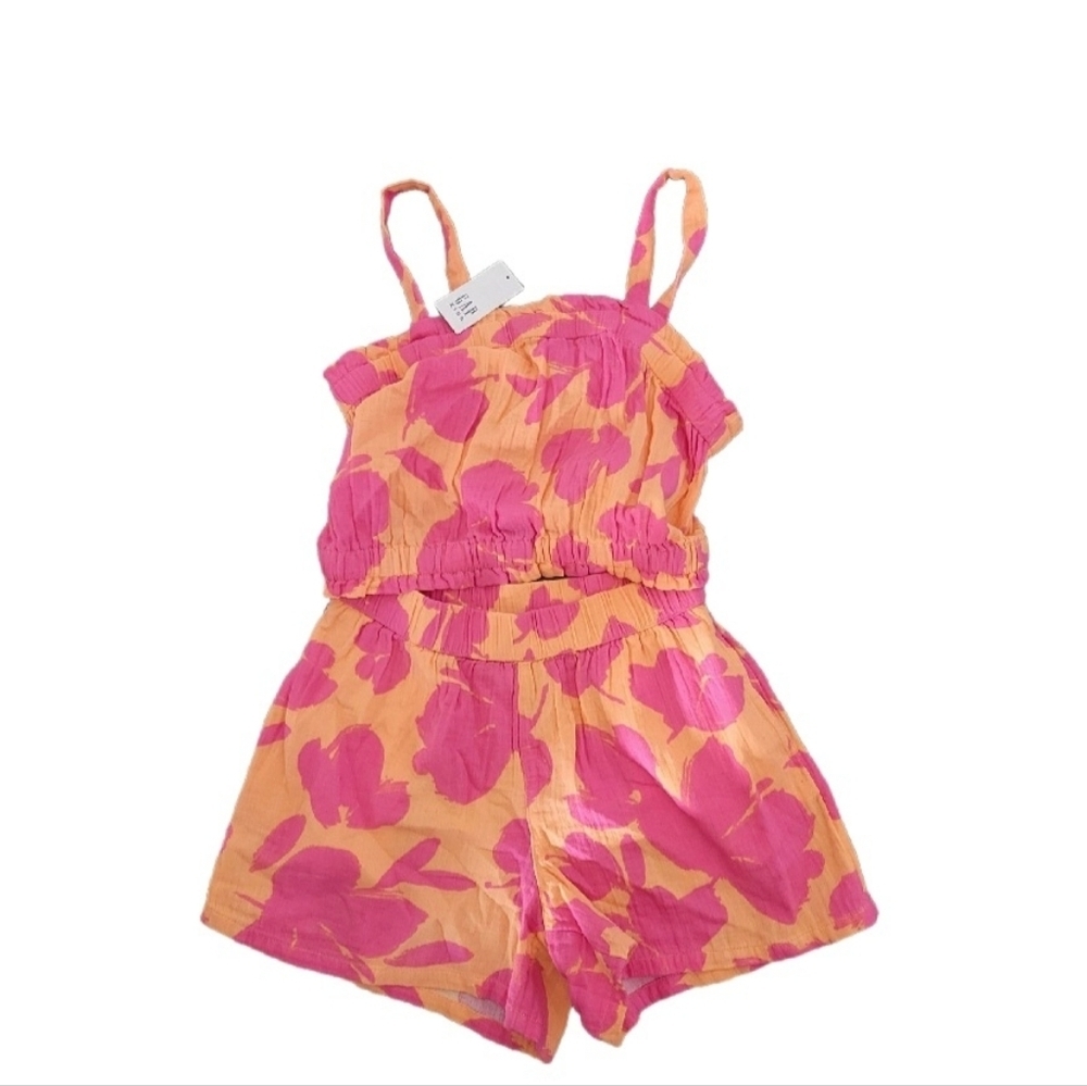 NWT GAP Kids Floral Cut-out Romper Size M Girls Boho Vaction Wear